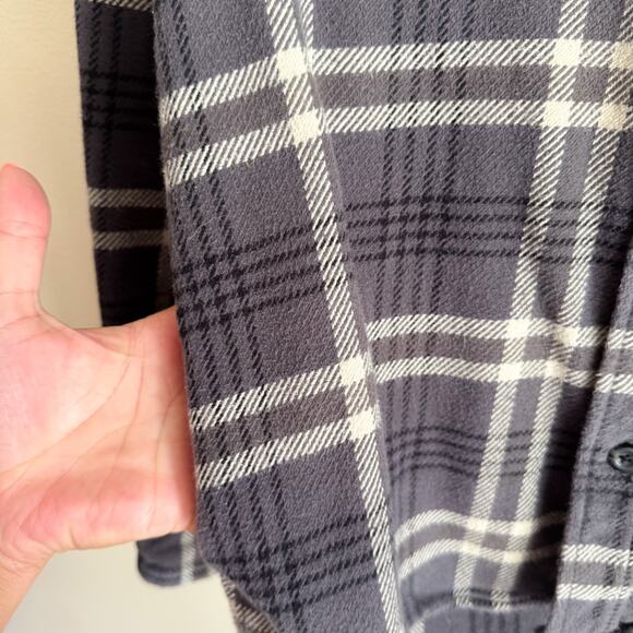 Woolrich Grey Plaid Flannel Shirt Jacket Shacket - Medium - Picture 2 of 8